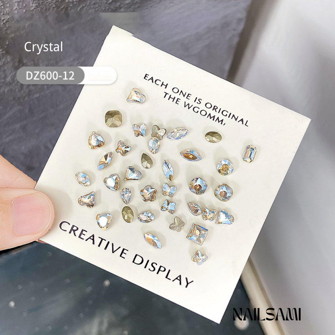 Mixed Gem Nail Charm Set