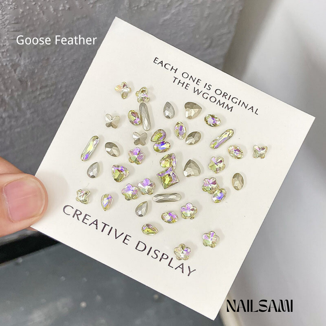 Mixed Gem Nail Charm Set