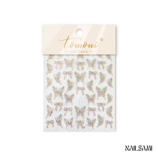 Butterfly & Bow Nail Art Stickers - Elegant and Playful Designs