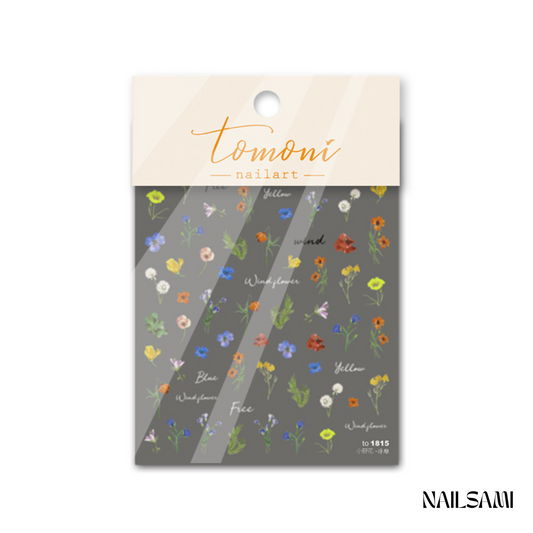 5D Embossed Summer Wildflower Nail Art Stickers