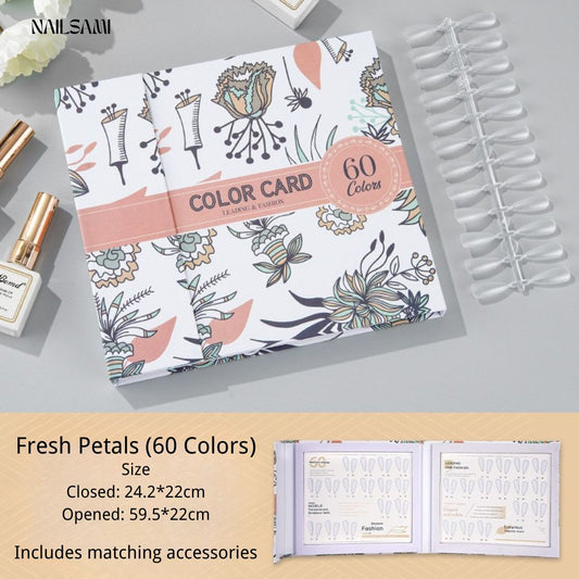 Premium Nail Color Swatch Book - "Fresh Petals" Collection