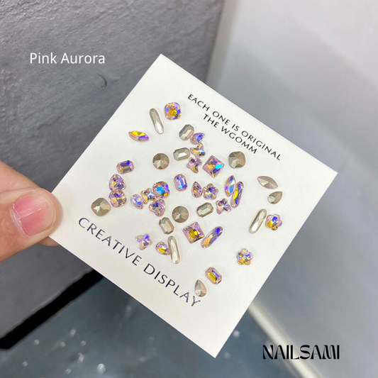 Mixed Gem Nail Charm Set