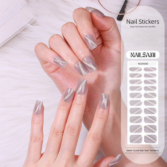 Silver Shimmer | Semi Cured Gel Nail Sticker Kit