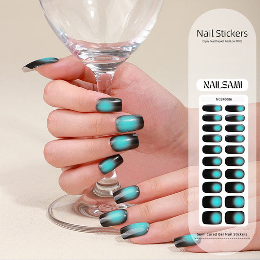 🎃 Twilight Teal | Semi Cured Gel Nail Sticker Kit