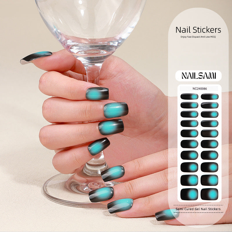 🎃 Twilight Teal | Semi Cured Gel Nail Sticker Kit — image 2 of 2