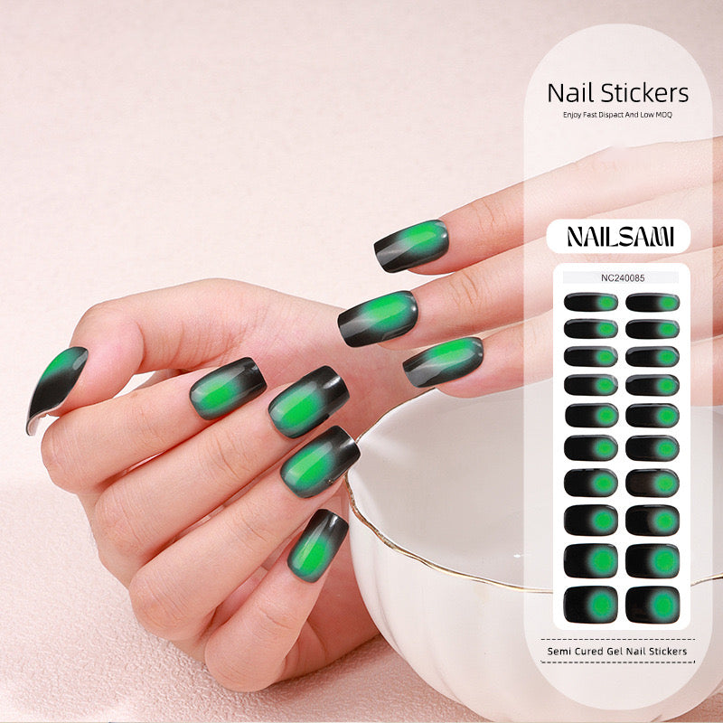 Emerald Envy | Semi Cured Gel Nail Sticker Kit