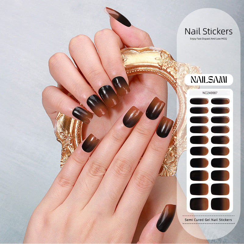 Mocha | Semi Cured Gel Nail Sticker Kit