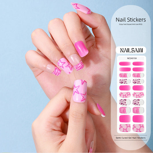 Pink Zebra | Semi Cured Gel Nail Sticker Kit