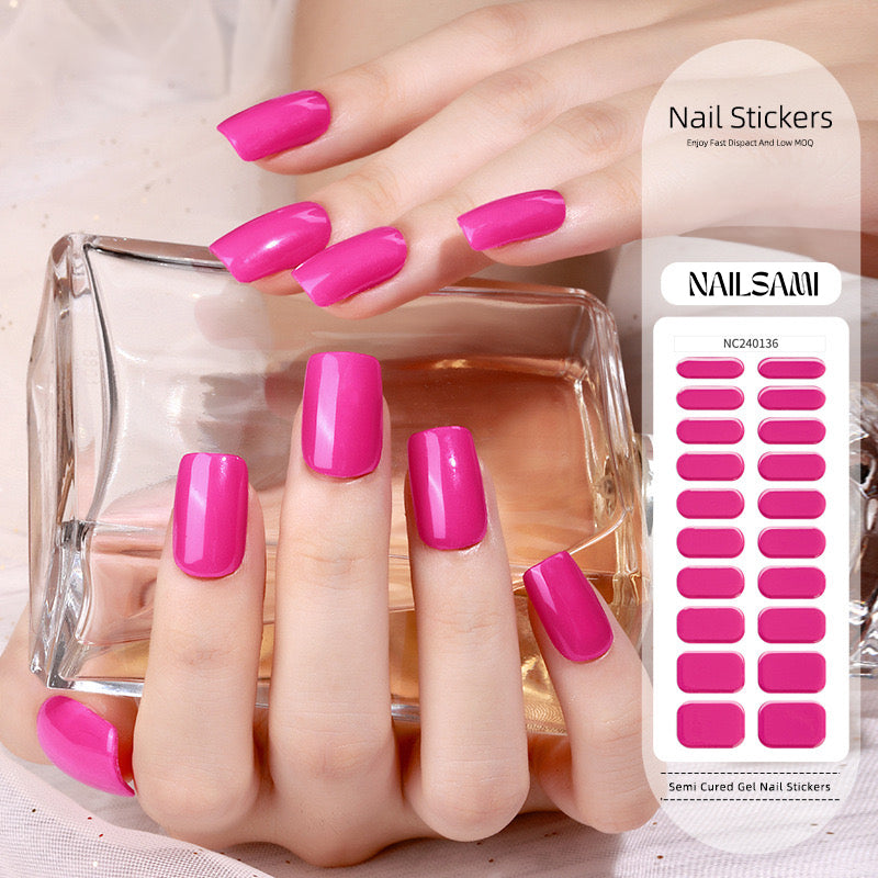 Fuchsia Fever | Semi Cured Gel Nail Sticker Kit — image 2 of 2