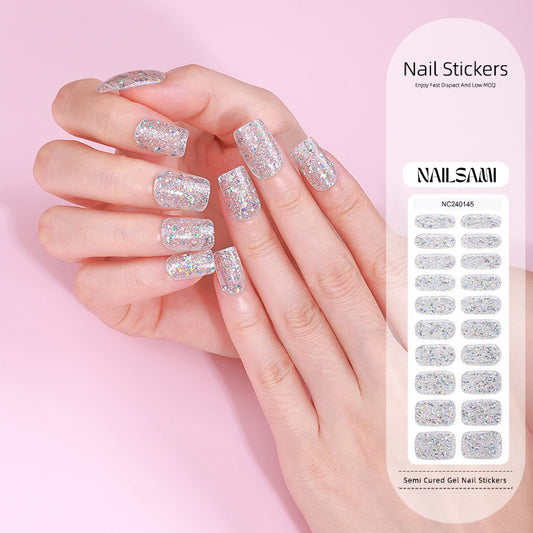 Silver Stardust | Semi Cured Gel Nail Sticker Kit