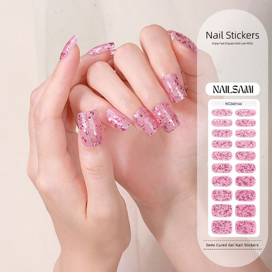 Pink Glitter | Semi Cured Gel Nail Sticker Kit