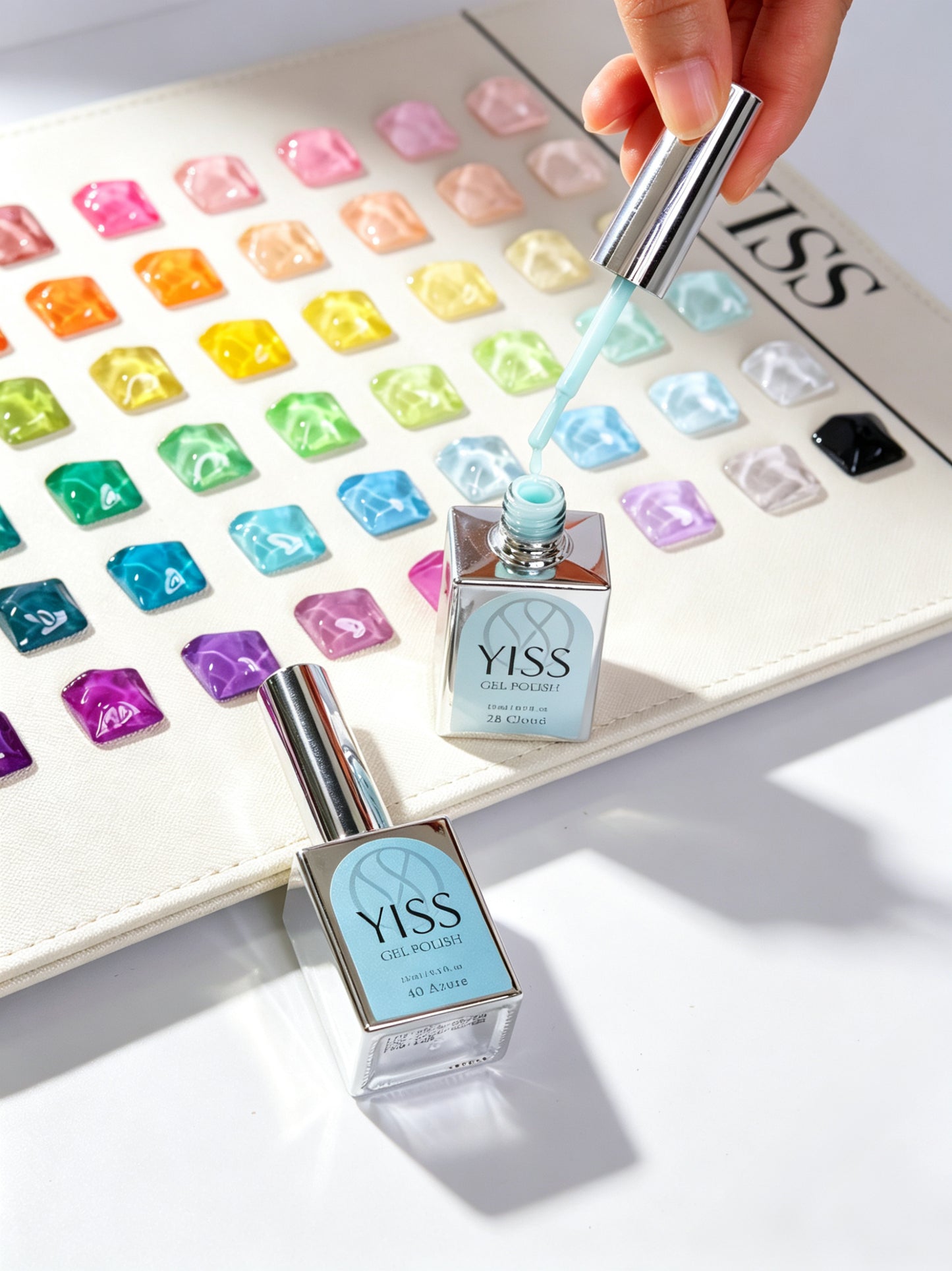 YISS Essential 60 Color Gel Polish Set - color chart and application