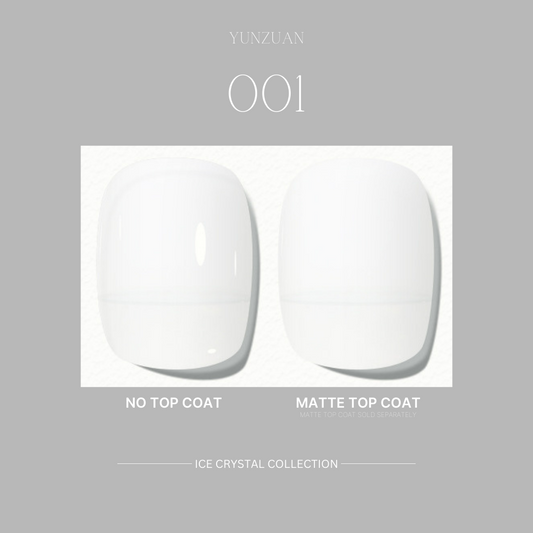 Ice Crystal Collection Jelly Gel Polish #001: Two top coat options, high gloss and matte, for a versatile finish on your nails.