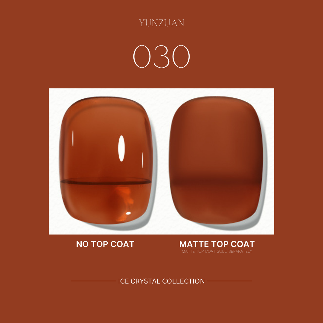 Smokey purple Jelly Nail Gel #030 in the Ice Crystal Collection, perfect for creating a mysterious and alluring look, available in both glossy and matte finishes.