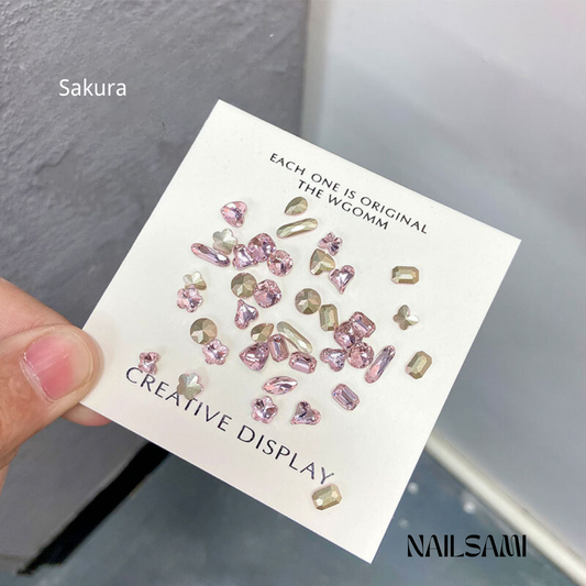 Mixed Gem Nail Charm Set