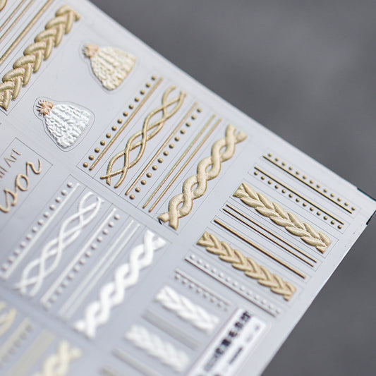 3D Knit Pattern Nail Stickers Fulfilled by NAILSAMI