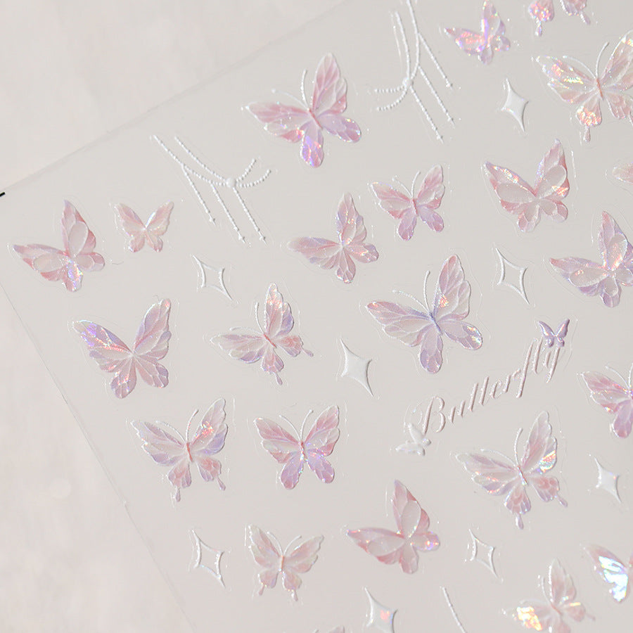 Iridescent Butterfly Nail Stickers Fulfilled by NAILSAMI