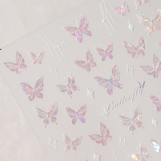 Iridescent Butterfly Nail Stickers Fulfilled by NAILSAMI