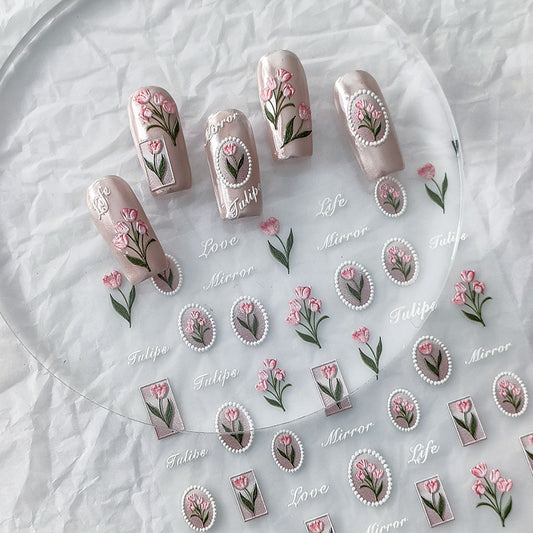 Vintage Blossom Nail Stickers Fulfilled by NAILSAMI