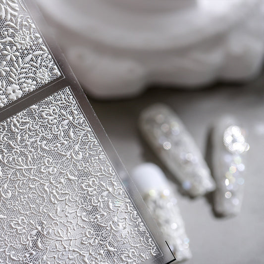 5D Lace Floral Nail Stickers Fulfilled by NAILSAMI