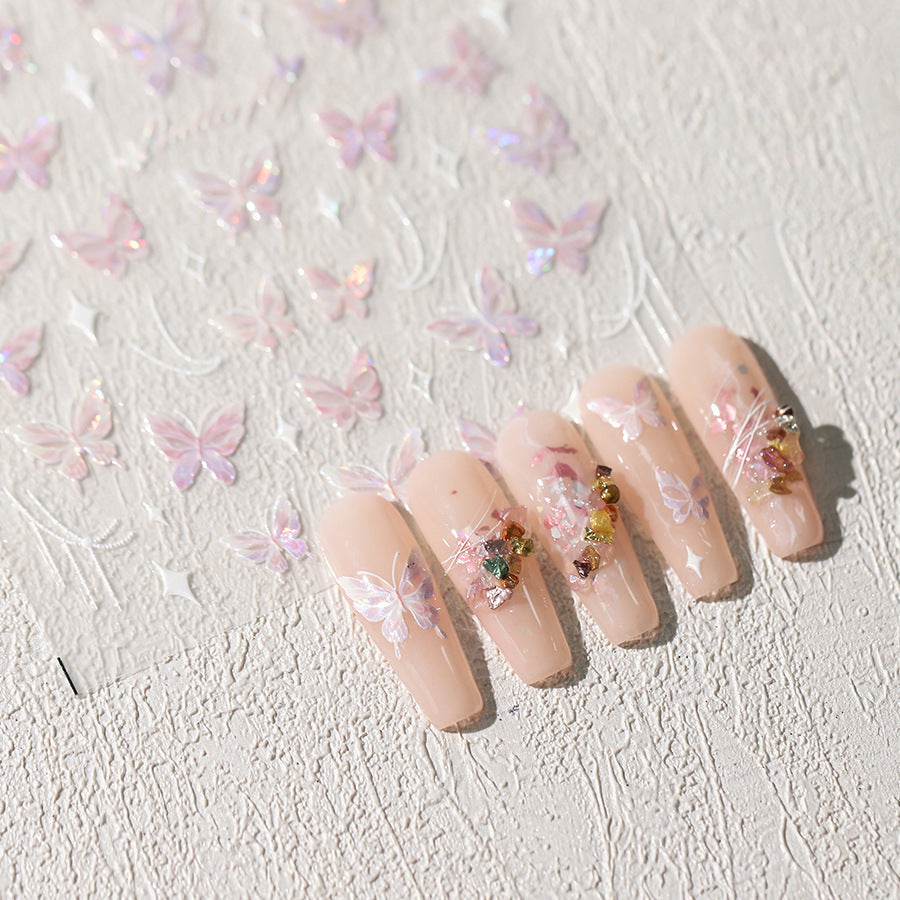 Iridescent Butterfly Nail Stickers Fulfilled by NAILSAMI