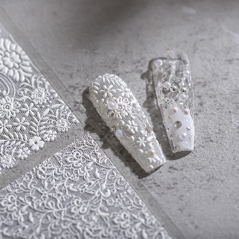 5D Lace Floral Nail Stickers Fulfilled by NAILSAMI