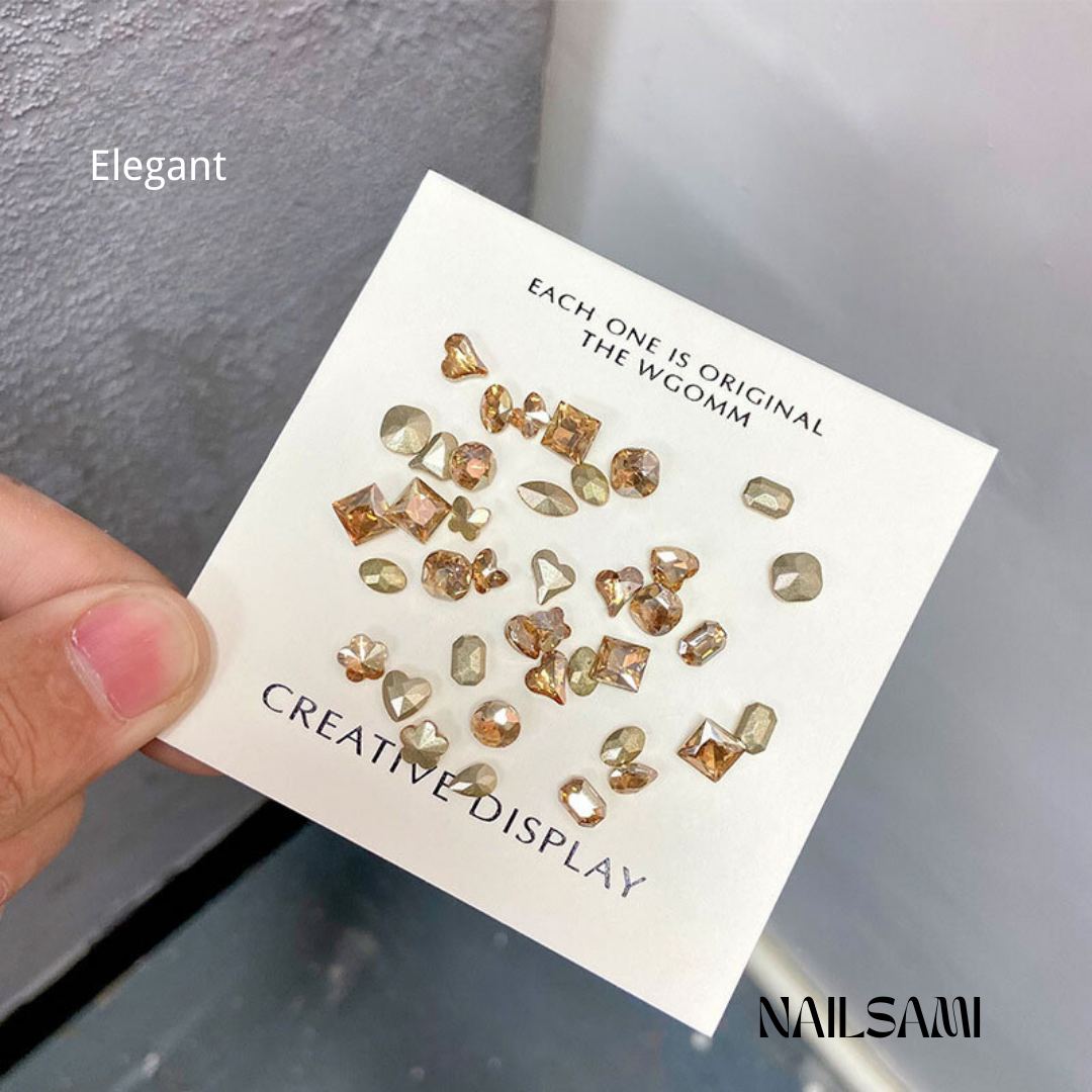 Mixed Gem Nail Charm Set