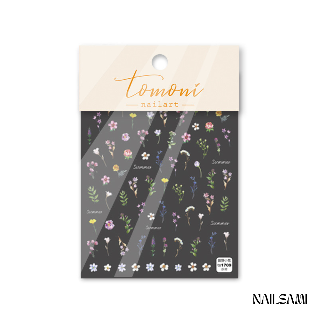 5D Embossed Summer Wildflower Nail Art Stickers