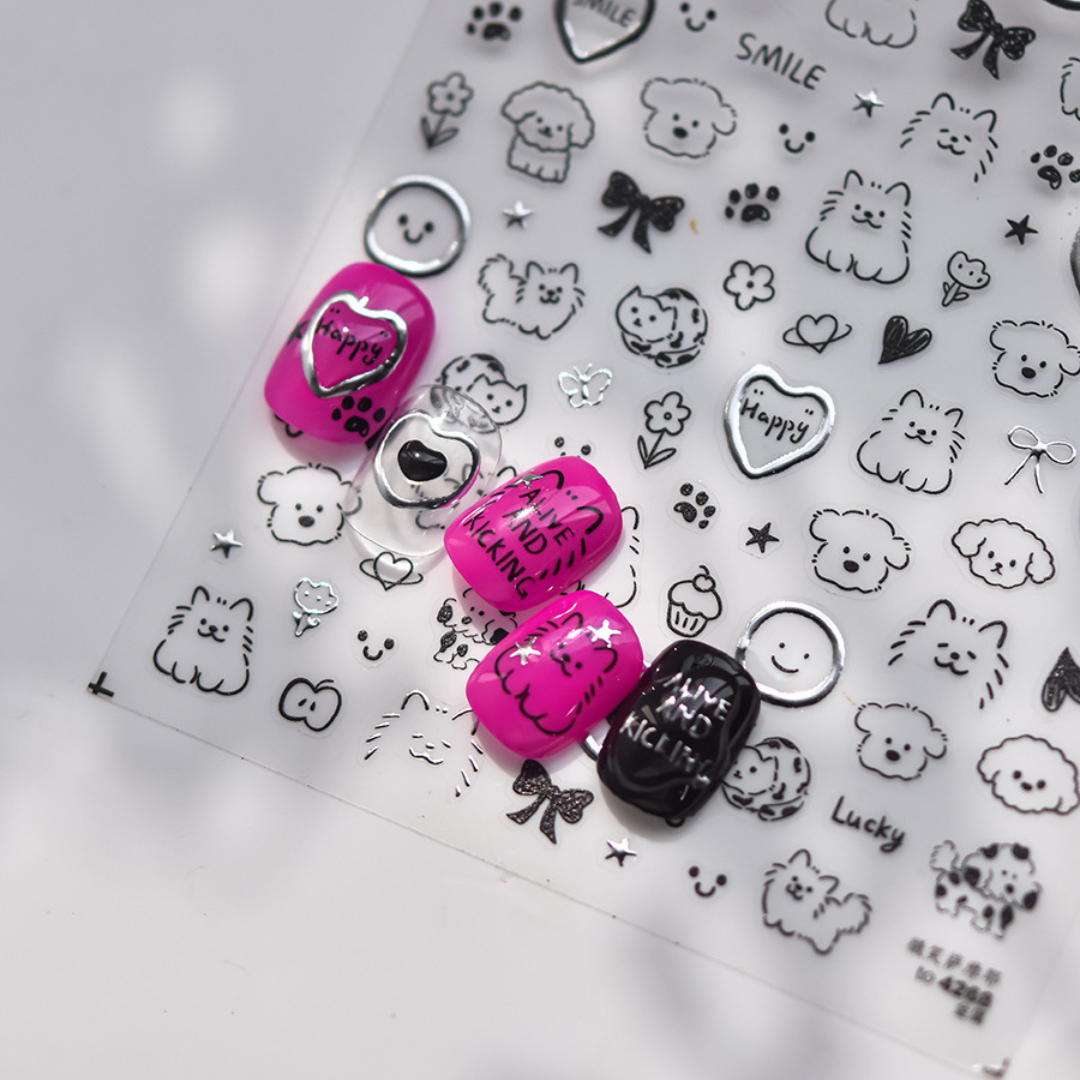 Cute Dog & Sweet Treat Nail Art Stickers