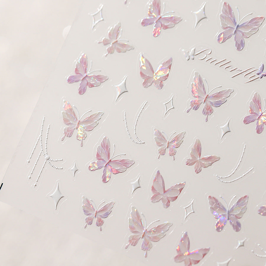 Iridescent Butterfly Nail Stickers Fulfilled by NAILSAMI