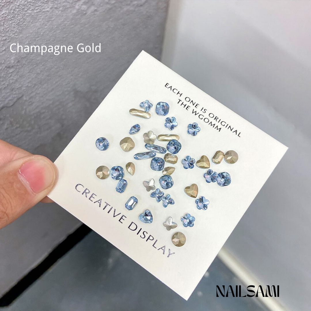 Mixed Gem Nail Charm Set