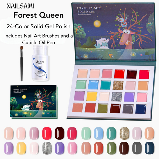 24-Color Japanese UV Gel Nail Art Set