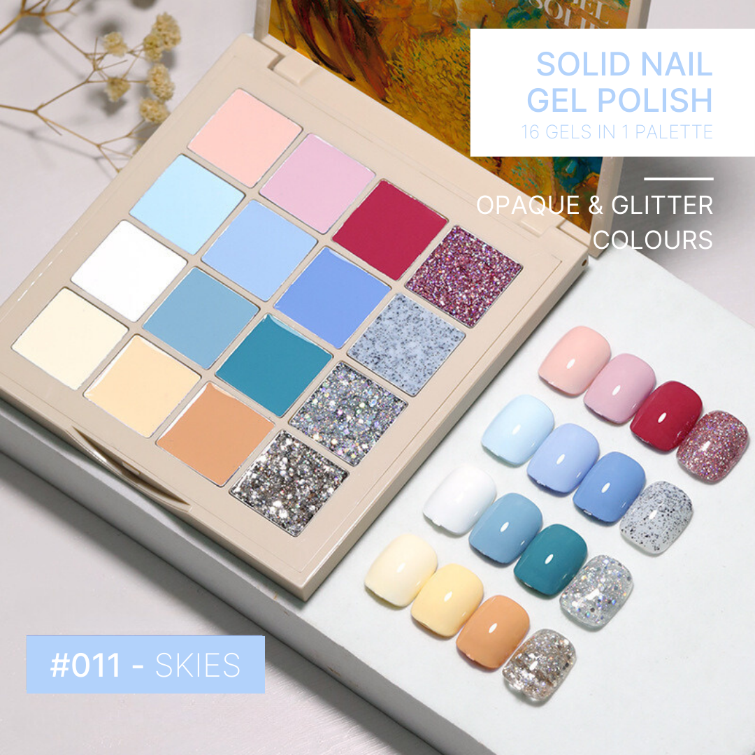 Vibrant and mystical, the 'Cosmic' gel nail palette contains rich purples and deep blues, perfect for bold, galaxy-themed manicures.