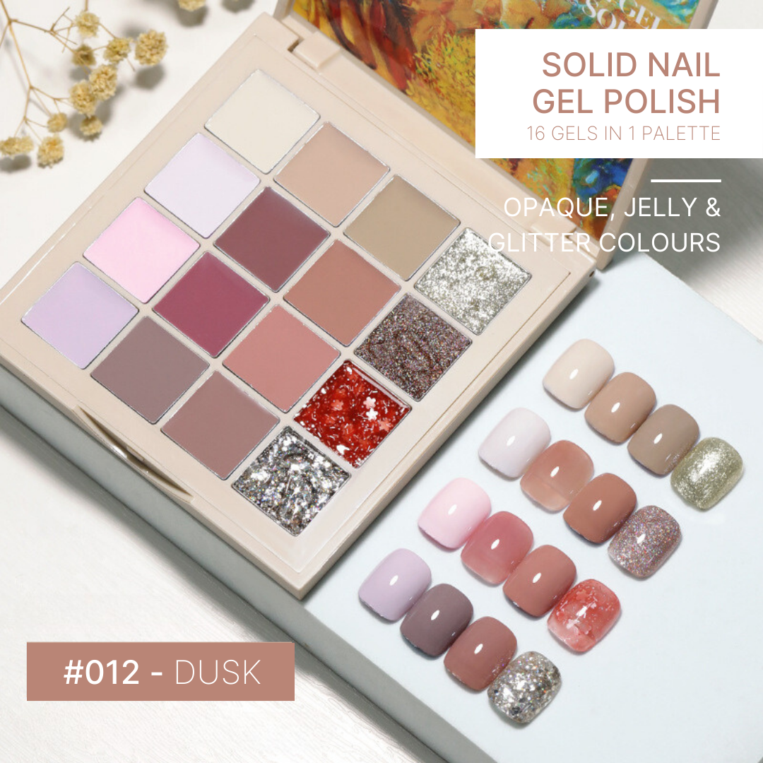 The 'Allstar' gel nail palette includes a spectrum of pastel colors, from gentle lavenders to soft greens, designed for playful and light nail art.