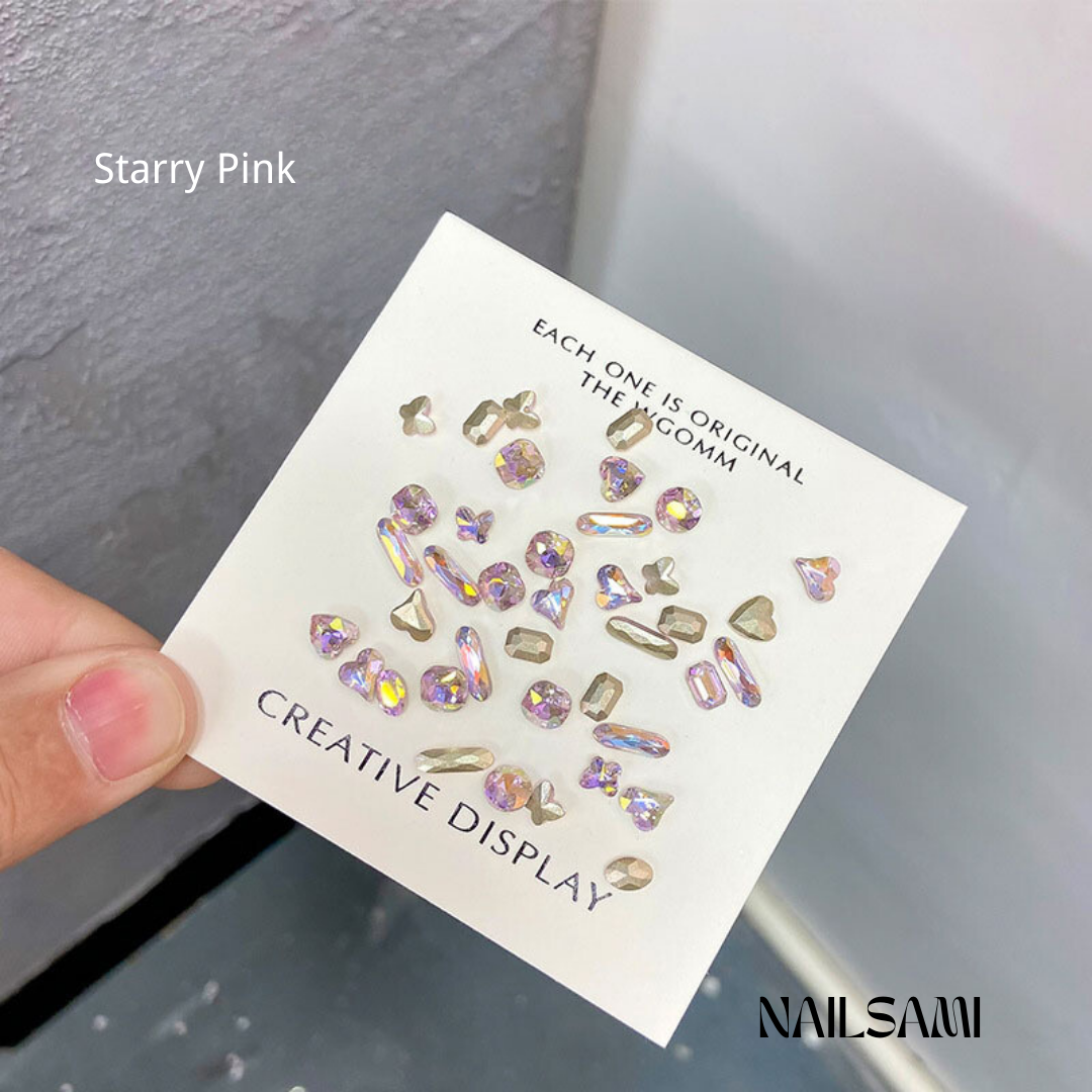 Mixed Gem Nail Charm Set
