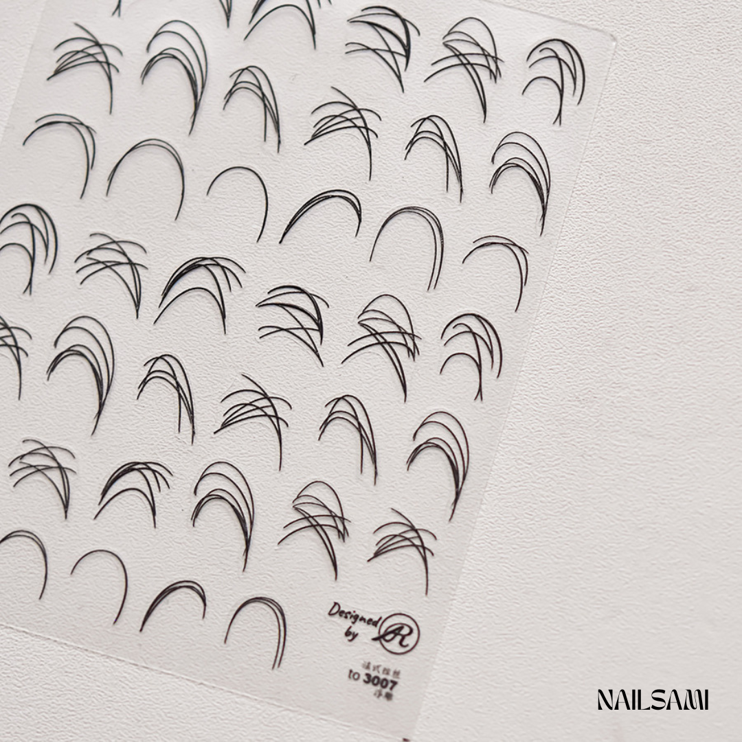 Abstract Line Nail Stickers