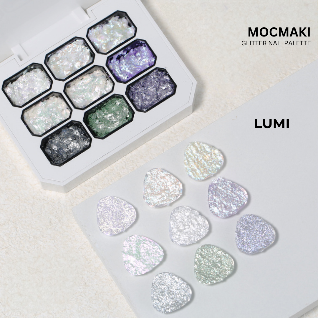 MOCMAKI Glitter Solid Gel Palette 9-color MOCMAKI