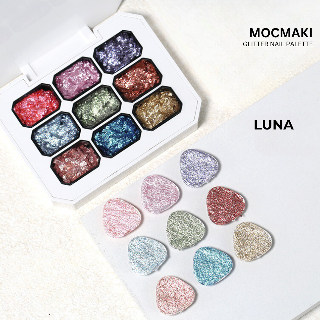 MOCMAKI Glitter Solid Gel Palette 9-color MOCMAKI