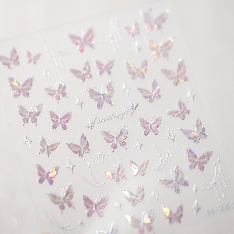 Iridescent Butterfly Nail Stickers Fulfilled by NAILSAMI