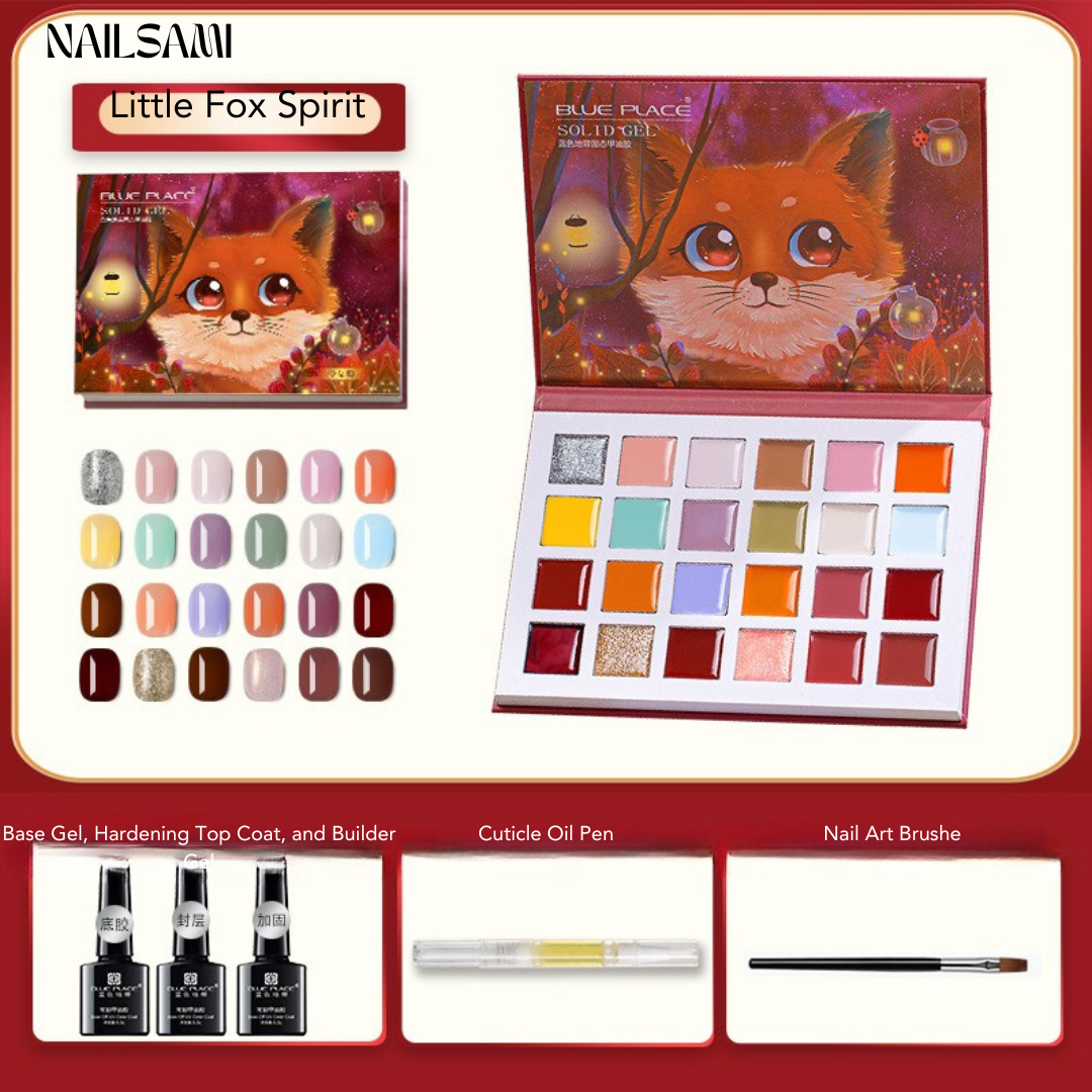 24-Color Japanese UV Gel Nail Art Set