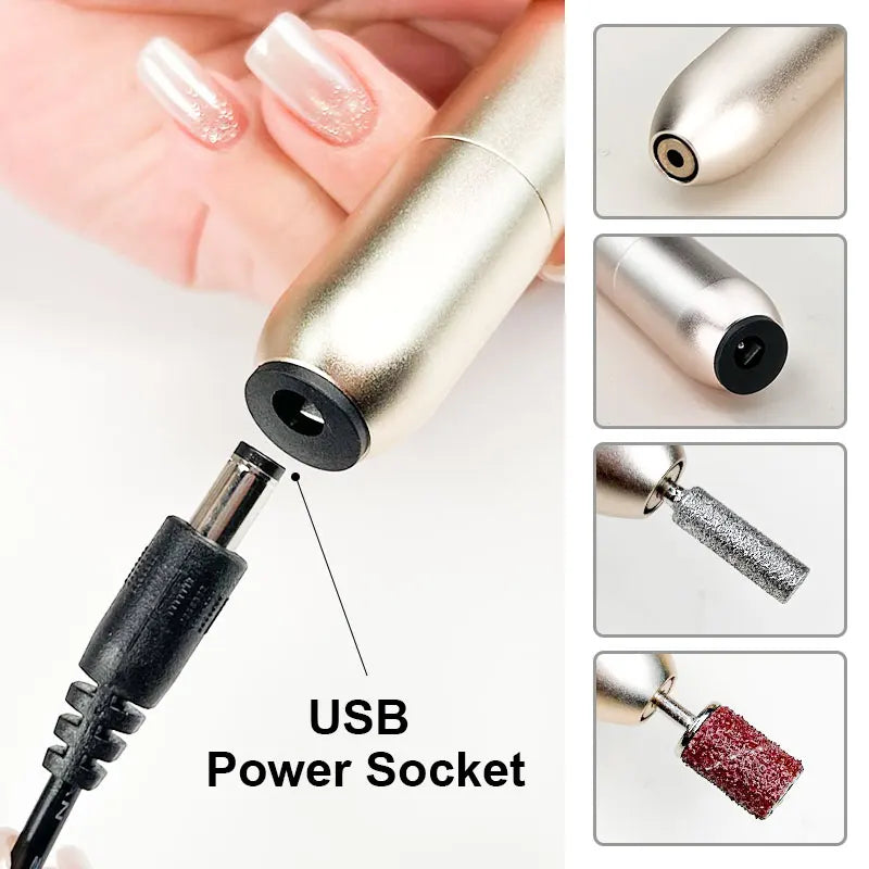 Limegirl 20000 RPM Electric Drill Portable Manicure Machine Mill Cutter Set for Manicure Nail Tips Nail Pedicure File NAILSAMI