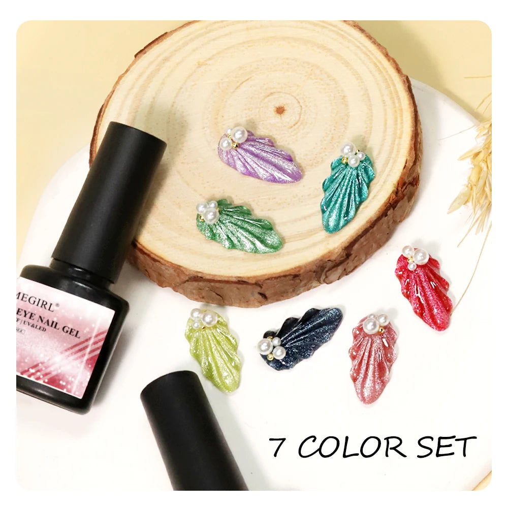 Nail Cat Eye Gel Kit Magnetic Gel Nail Polish, UV Gel Polish for Home DIY Nail Salon - Contains Magnetic Wand Starry Sky Effect NAILSAMI
