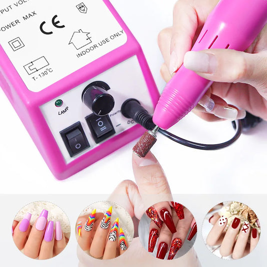 12W Electric Nail Drill Machine 20000RPM Professional Milling Cutter Sets for Manicure Gel Cuticle Remover Pedicure Tools NAILSAMI