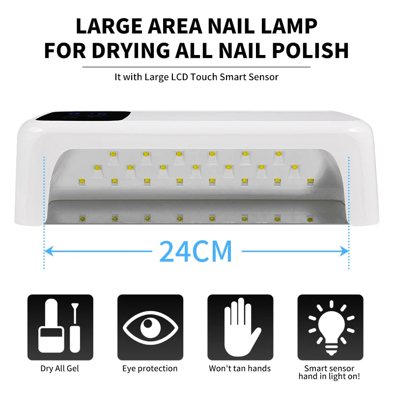 UV LED 138W Lamps Nail Dryer Light with LCD Display Smart UV Phototherapy Nail Art Manicure Tools NAILSAMI
