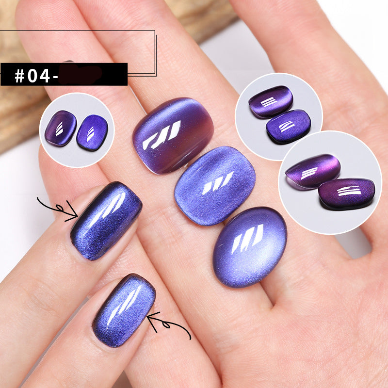 Cat eye gel polish 04 Venom for striking and dramatic nail art with a rich venom cat eye shimmer, ideal for a bold and captivating appearance