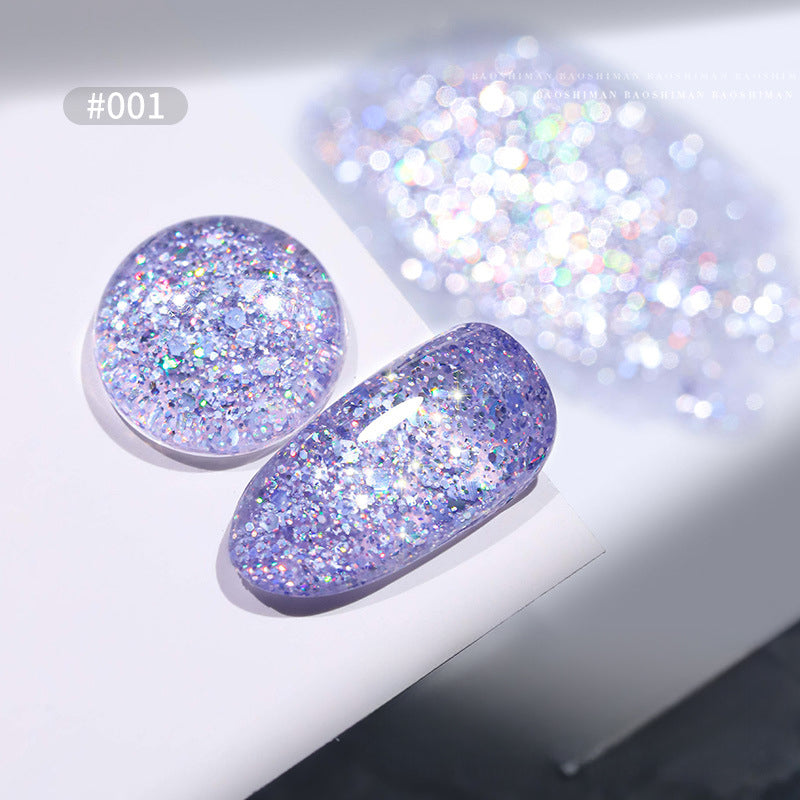 Shimmering Purple Glitter 2025 Nail Trend