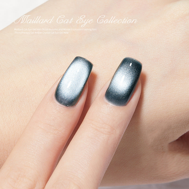 Cat eye gel polish 10 for stunning and reflective nail art with a deep blue cat eye effect, perfect for a captivating and elegant look