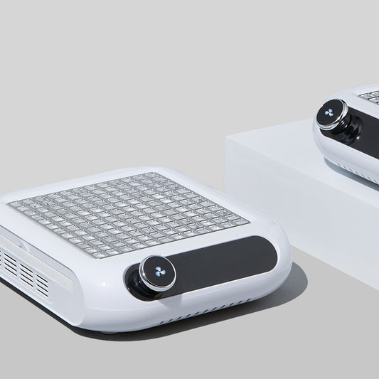 G1S Turbo Nail Dust Collector: "G1S Turbo Nail Dust Collector with enhanced suction power. Designed to capture fine dust particles, ensuring a clean workspace. Suitable for high-volume nail salons."