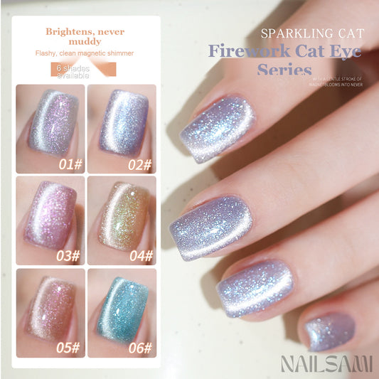 NAILSAMI Firework Crystal Cat Eye Gel - 6 Colors - image 2