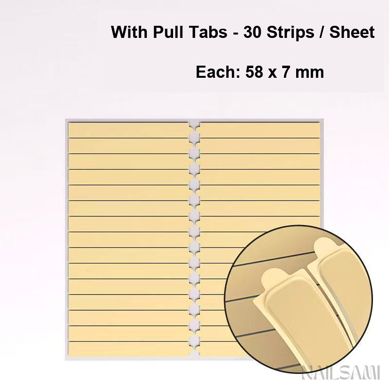 Press-On Nail Adhesive Tabs with Pull Tabs - 30 Strips